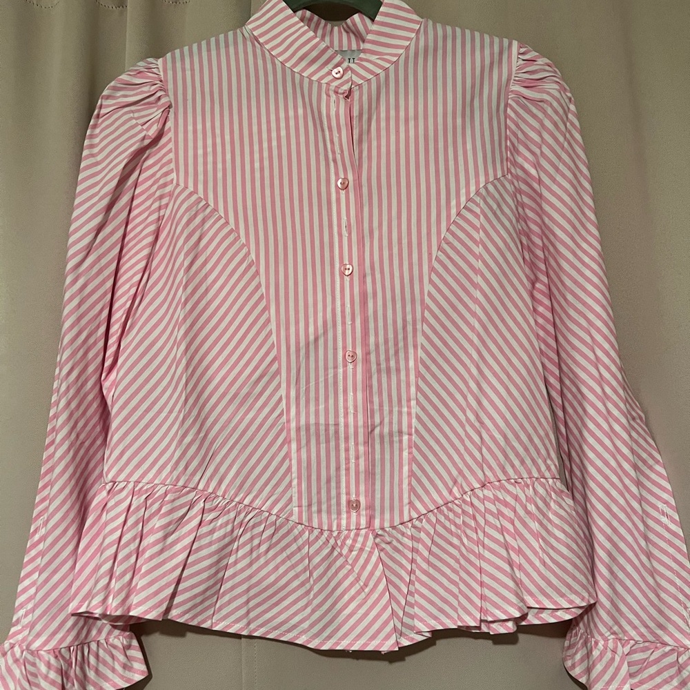 Pink Striped Women's Top and Shorts